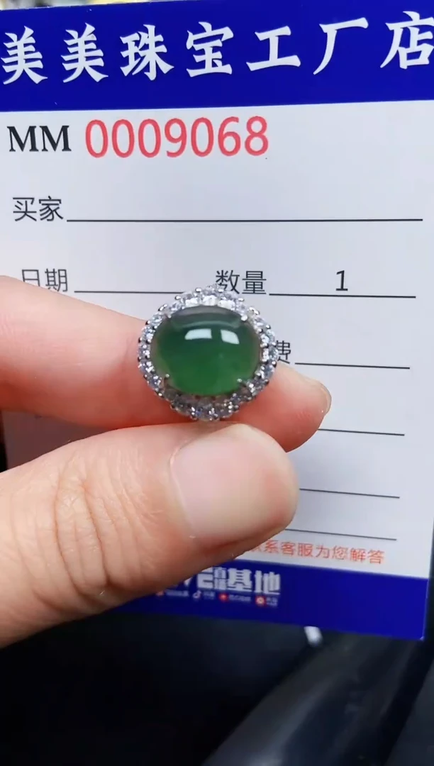 翡翠银S925镶嵌颈饰9068