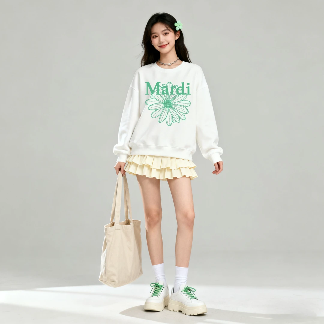 【MARDI】小雏菊卫衣 春秋圆领宽松时尚卫衣长袖休闲百搭韩版女装