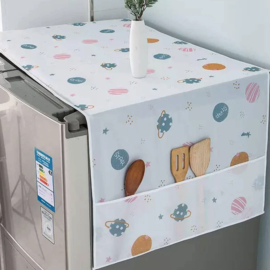 家用冰箱防尘罩双开门款收纳挂袋防灰盖布收纳袋式置物袋盖巾盖布