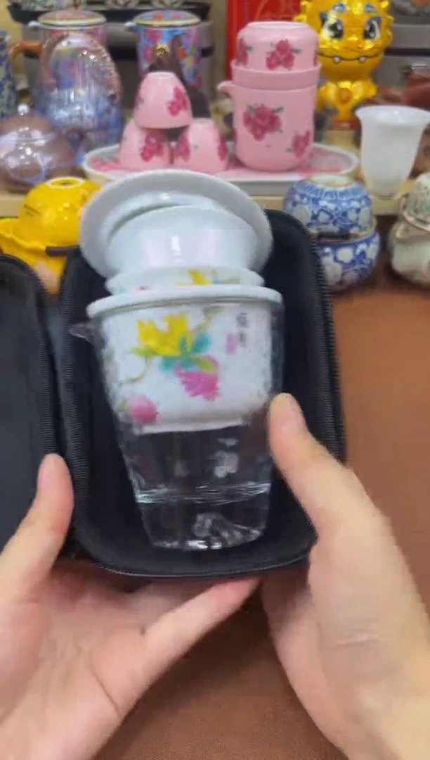 陶瓷茶具摆件旅行套组