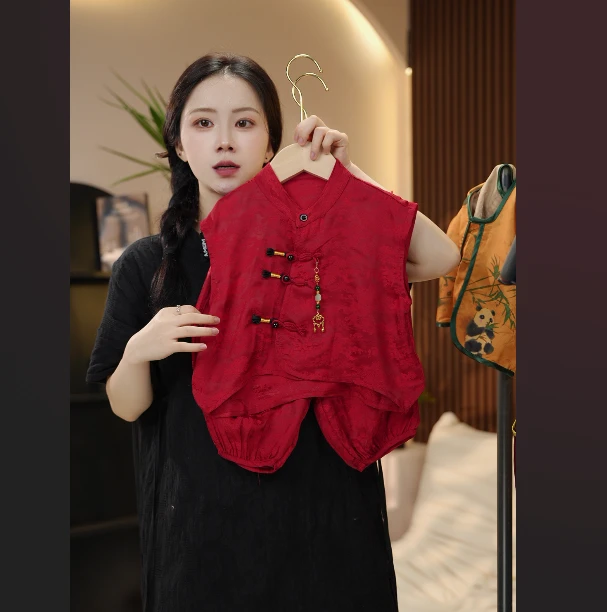 【麦布麦】红红火火-夏季新款新中式儿童设计款男童女童套装SXT1818