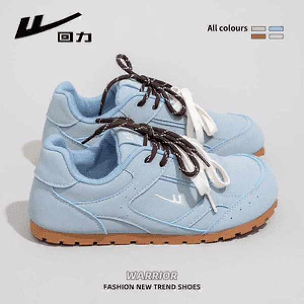 回力泡芙鞋女2025秋季新款韩版天空蓝百搭软底运动休闲鞋德训鞋女