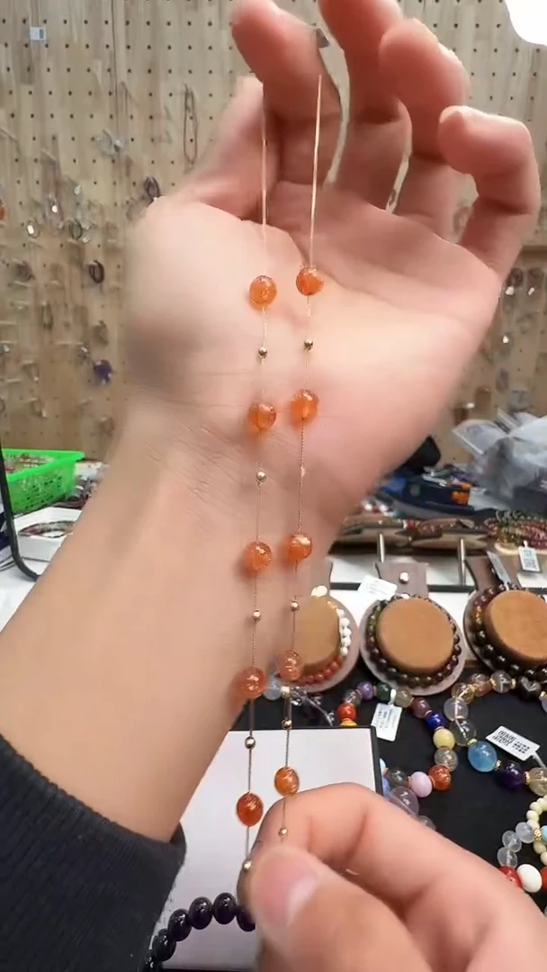 项链18K金镶嵌日光石村2539 约6mm