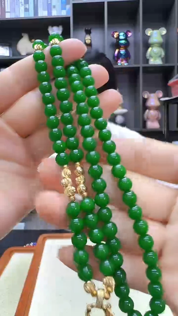 翡翠14K金镶嵌颈饰丹丹diy劲饰