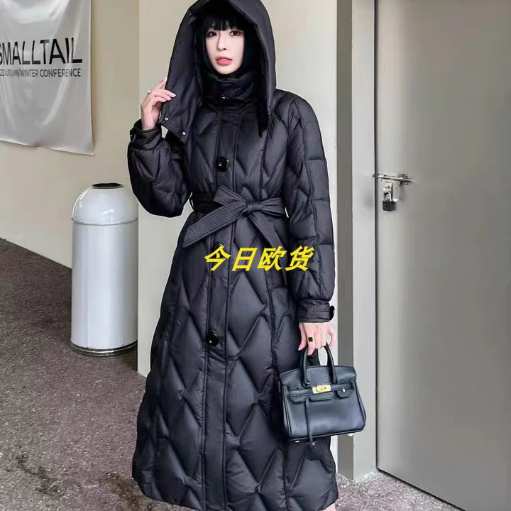 小丽鹅绒服修身显瘦气质百搭长款加厚冬季加厚保暖