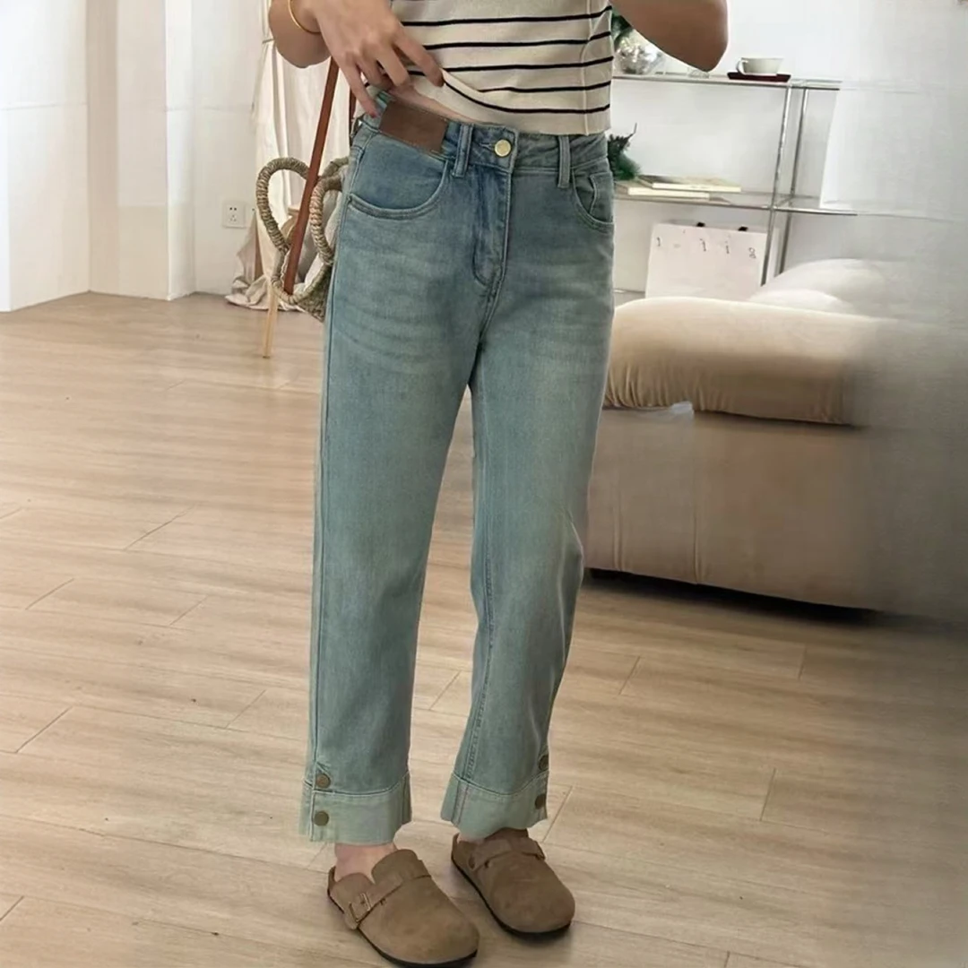 【晨浠定制】新款时尚百搭牛仔裤8634