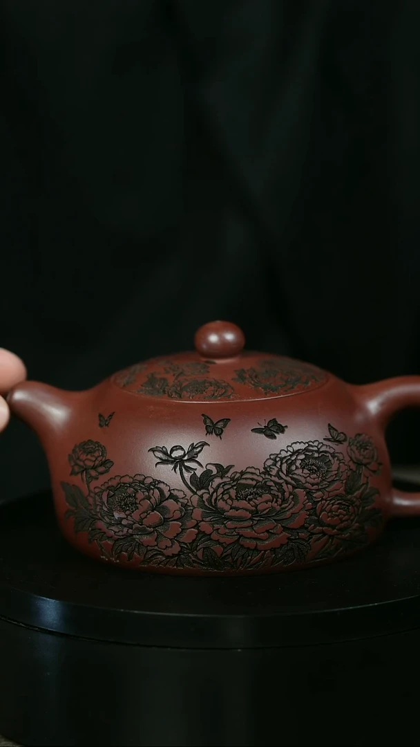 茶壶紫砂A****?H1795陆建平牡丹半月