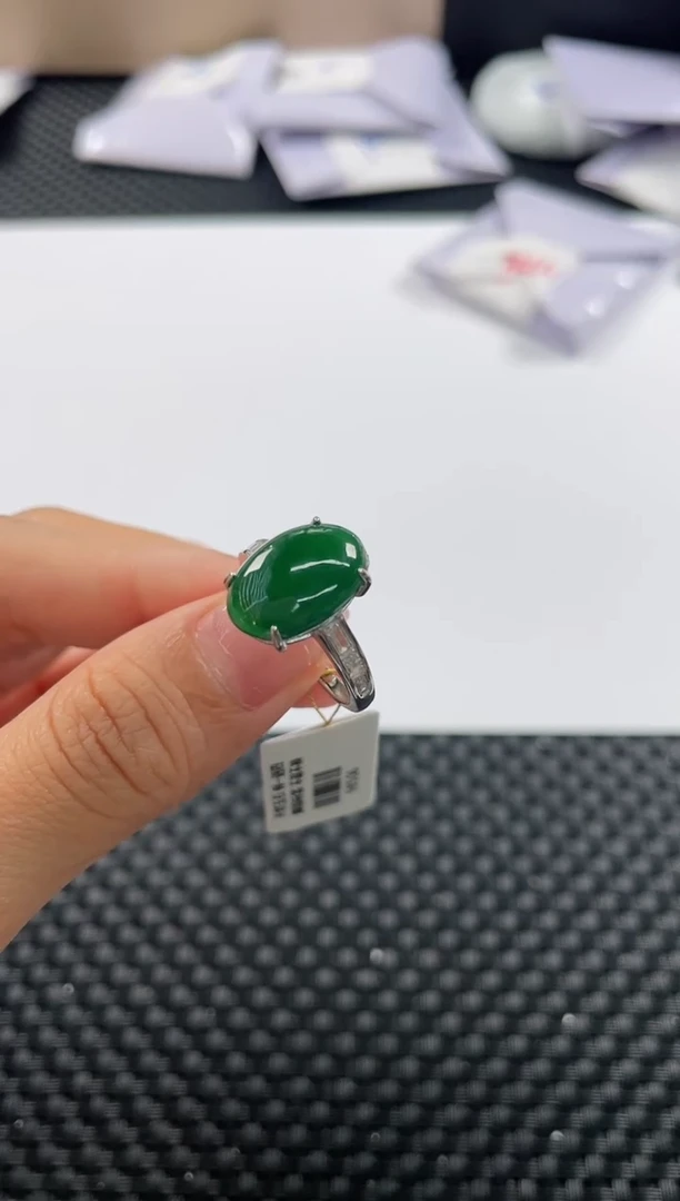 银S925镶嵌戒指翡翠基地发货H 9667