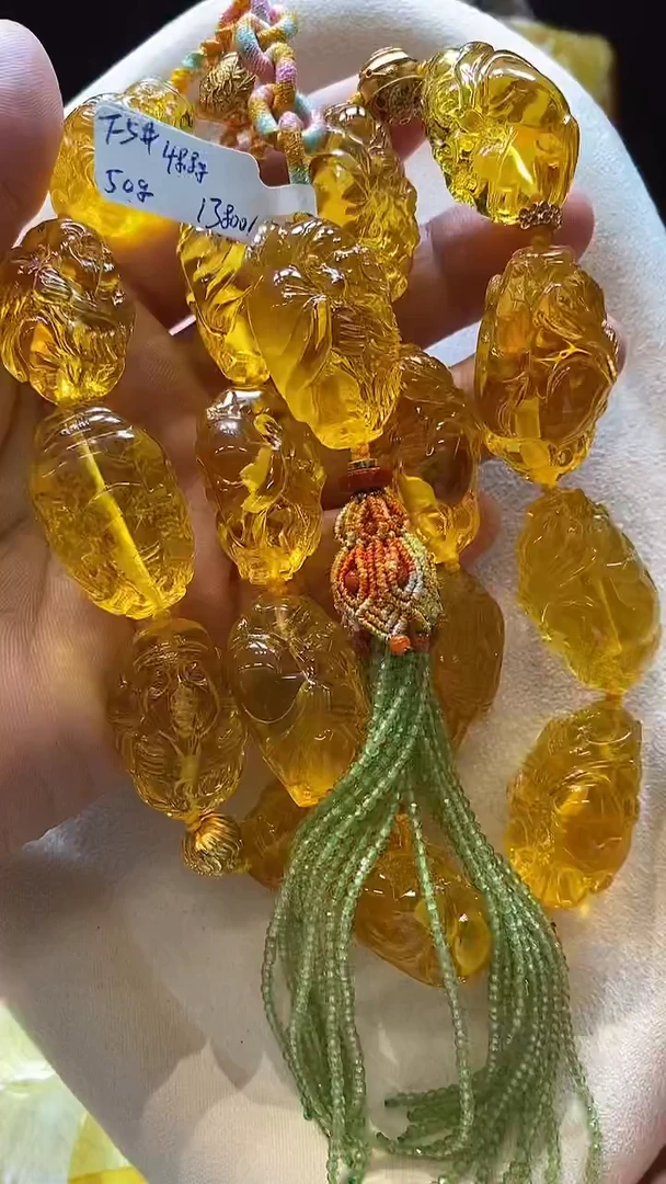 琥珀颈饰未镶嵌项链