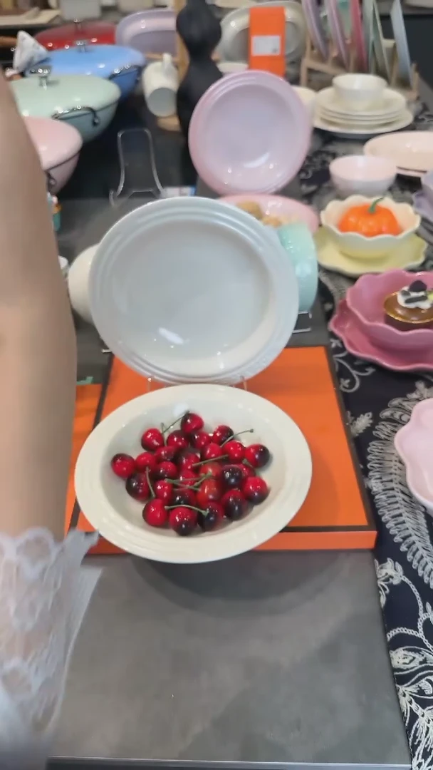 【闪购商品】瓷【2个装】奶油白草帽盘-20cm