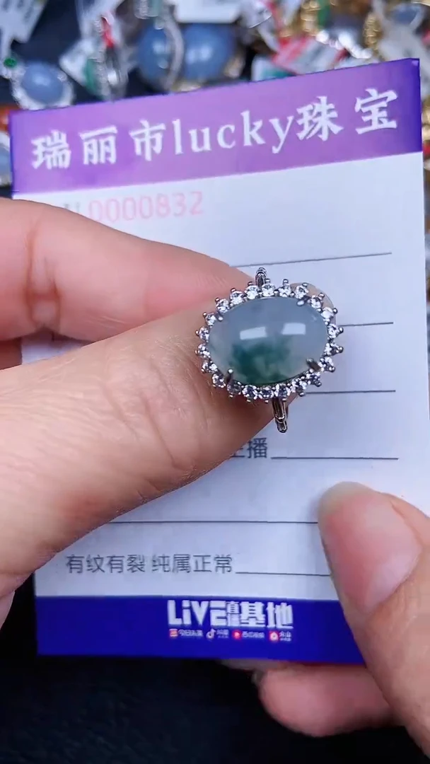 颈饰银S925镶嵌翡翠0832