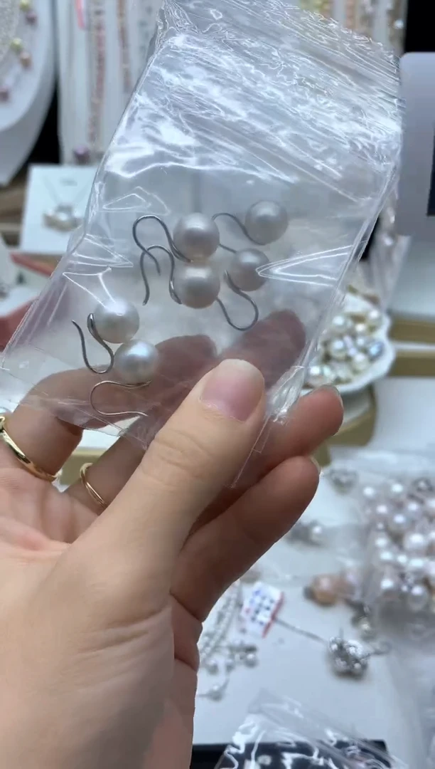 银S925镶嵌淡水珍珠耳饰多样性发其一