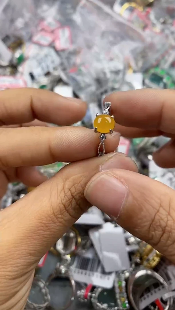 银S925镶嵌戒指翡翠888                9