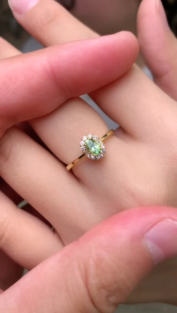 石榴石（沙弗莱）戒指银S925镶嵌戒指