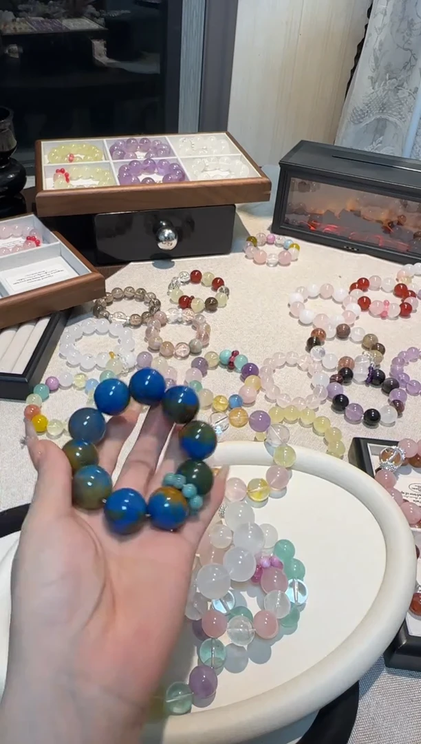 未镶嵌手串水晶20mm地球玛瑙