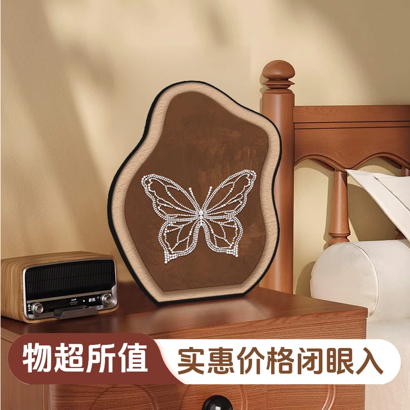 法式珍珠画蝴蝶桌面摆件客厅电视柜家居饰品装饰画创意床头柜摆画