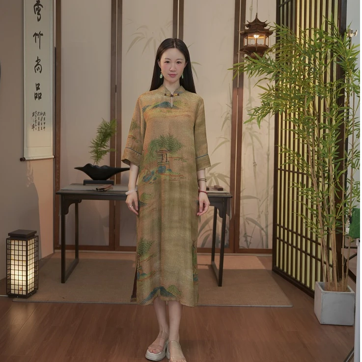 【兰亭】 复古气质旗袍HQ2033