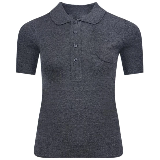 HUAYS  圆角polo领短袖针织衫 YS9908