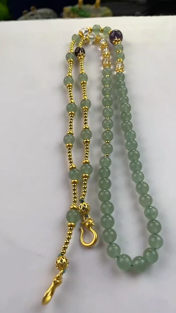 【闪购商品】翡翠颈饰未镶嵌定制珠珠项链