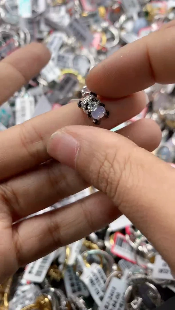 银S925镶嵌戒指翡翠14     9