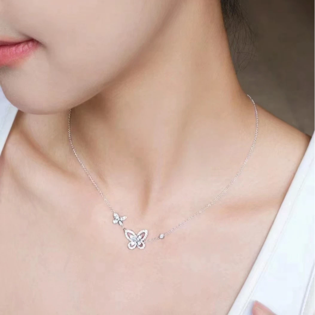 铜合金锆石耳饰     耳钉   精致坠链超仙颈链女银色其它镀层