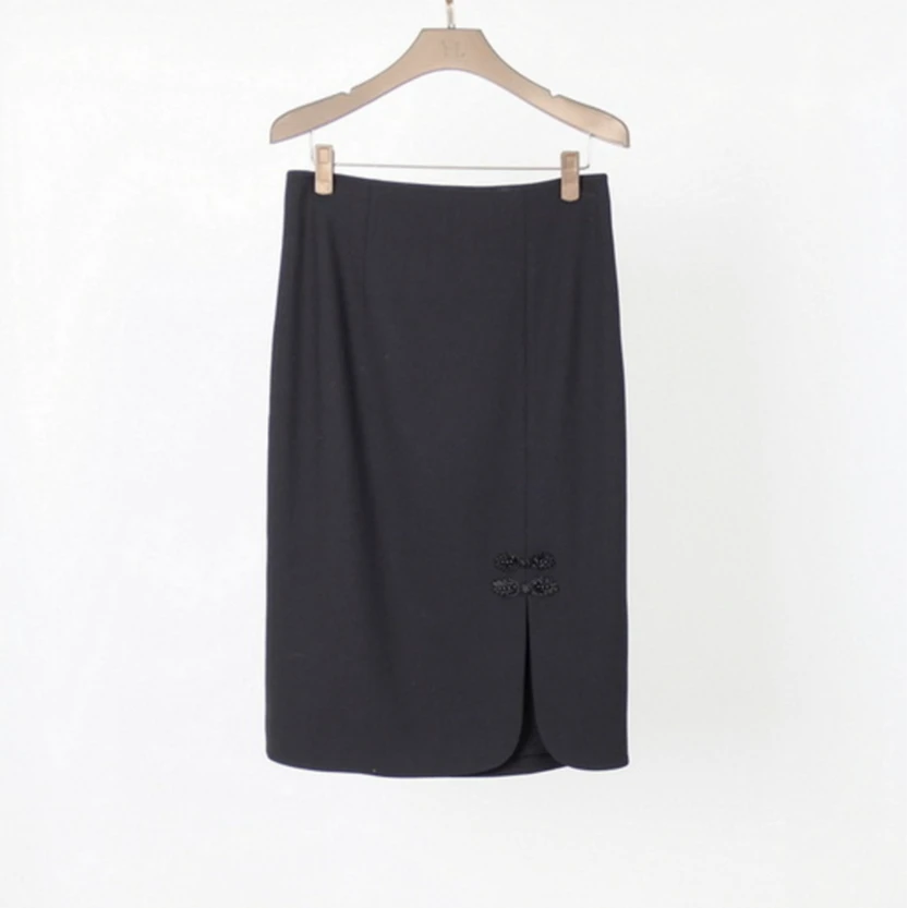 姚领女装黑色半裙825H11203