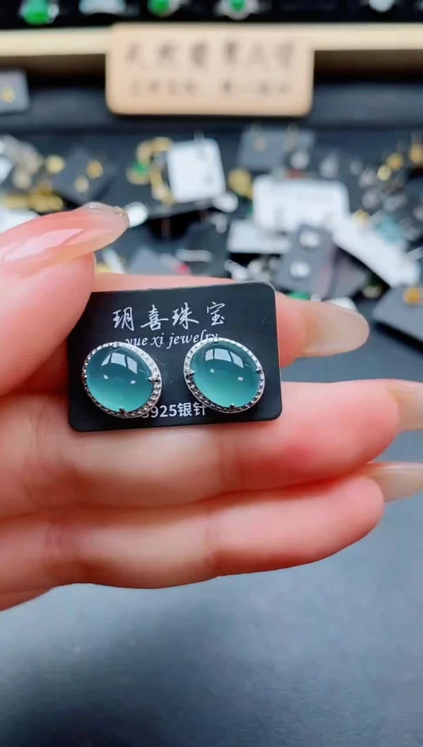 银S925镶嵌戒指翡翠1