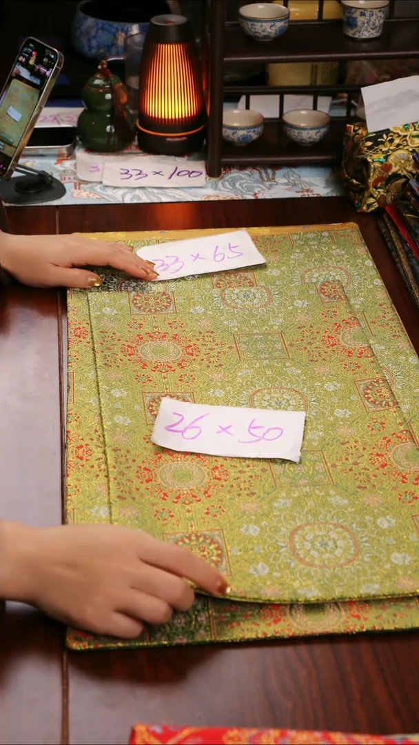 【八达运绿双面】中国风干泡织锦茶席33*65