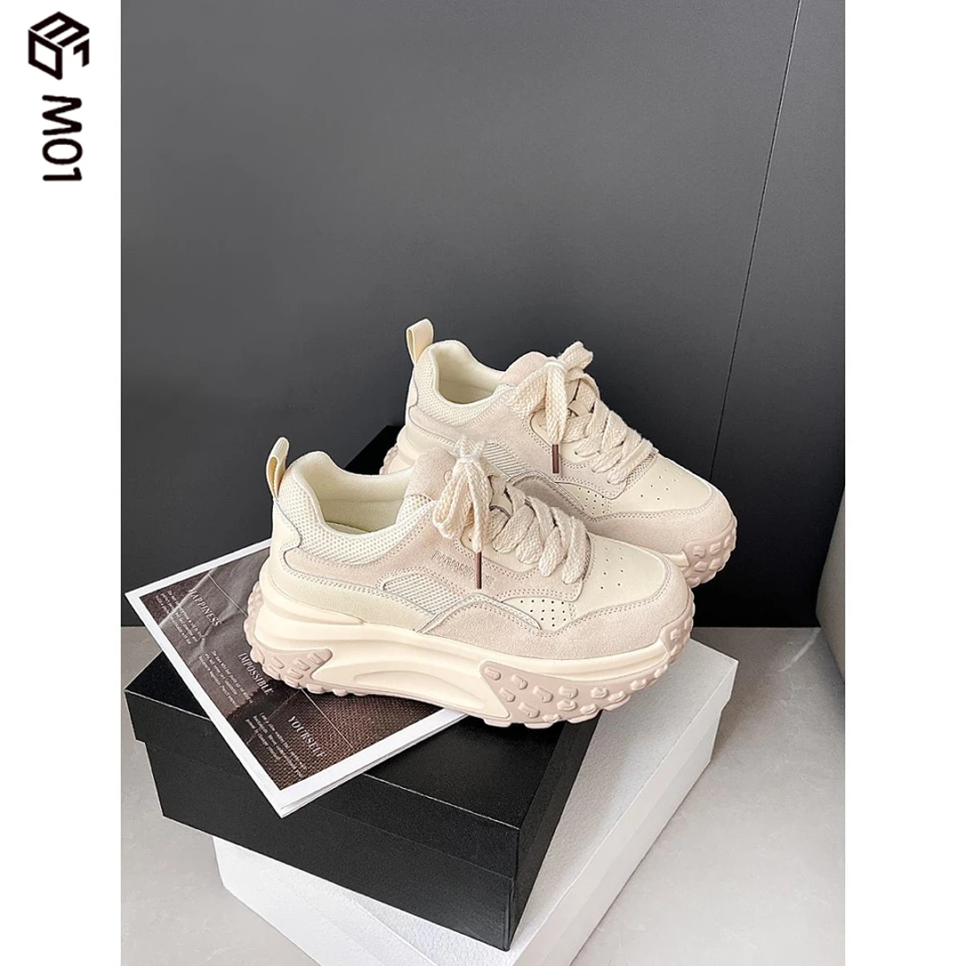 M01松糕厚底加绒老爹鞋女2025秋冬季新款时尚百搭韩版休闲运动鞋