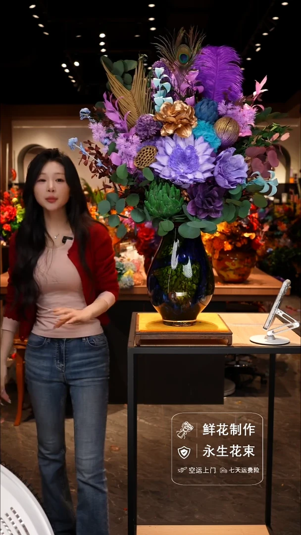 手工艺品琉璃手工花器花束空运包邮送货上门-以图片为准