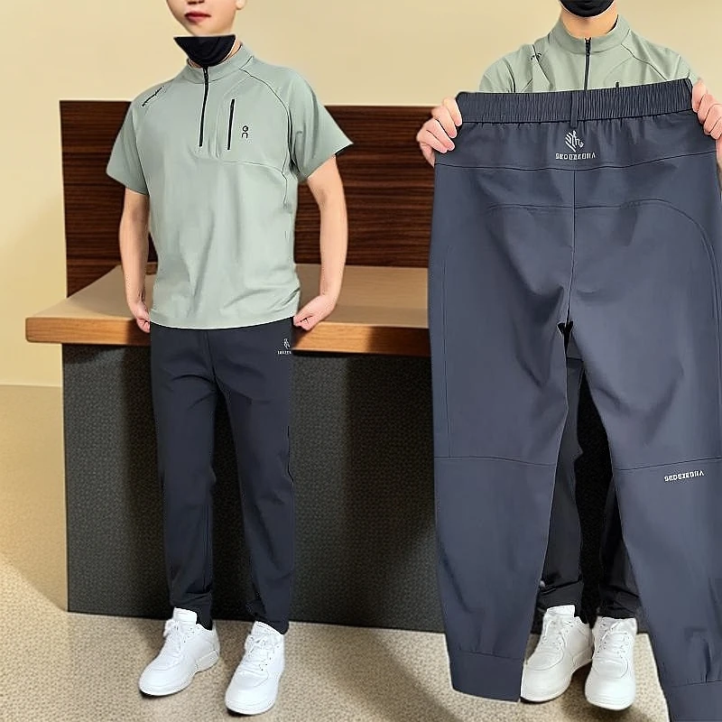 【潮牌男装】2025明哲男士春夏季运动超薄呼吸网眼休闲裤 B2001