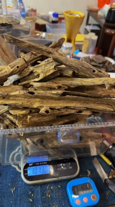 【闪购商品】沉香摆件白奇虫漏块料1000克