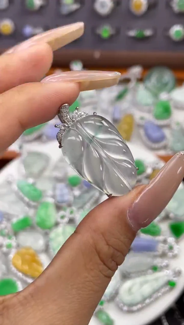 吊坠(不含链)银S925镶嵌翡翠吊坠