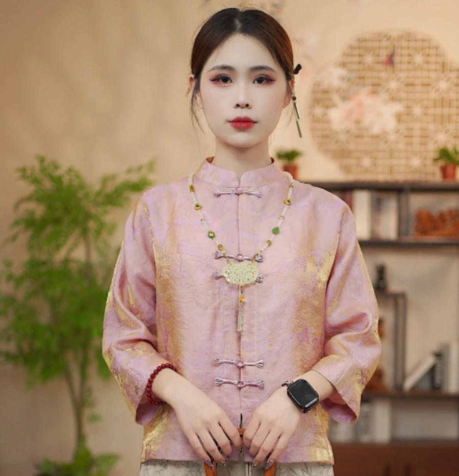 【浮光跃金】夏季防晒新款国风上衣宽松优雅中式