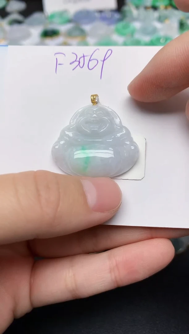 颈饰18K金镶嵌翡翠天然缅甸A货翡翠百元以上9元证书费自理