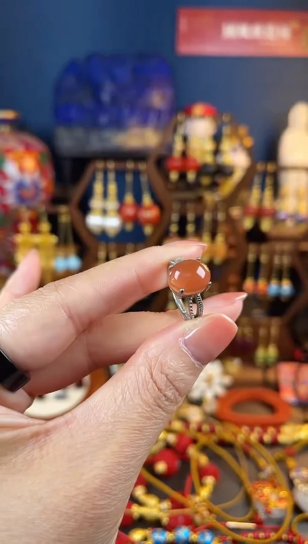 【闪购商品】南红玛瑙戒指银S925镶嵌戒指