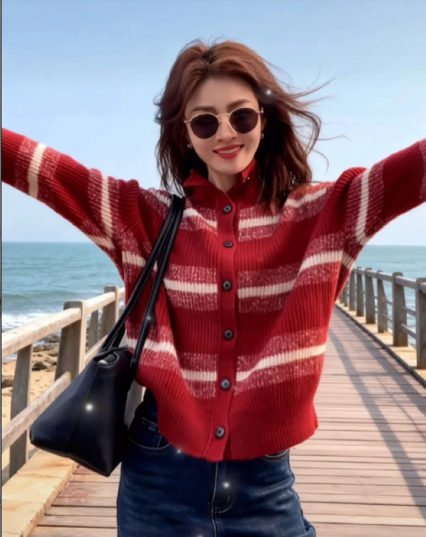 【新小晴】Y601-Y650号 早春气质假高级针织衫时尚 拍对应编号24