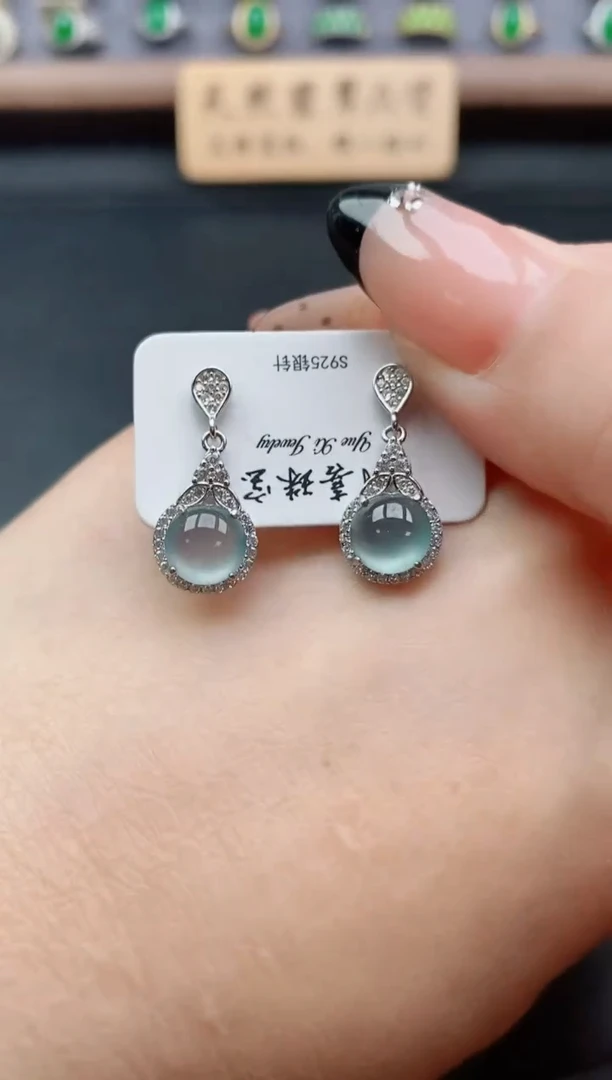 银S925镶嵌戒指翡翠1