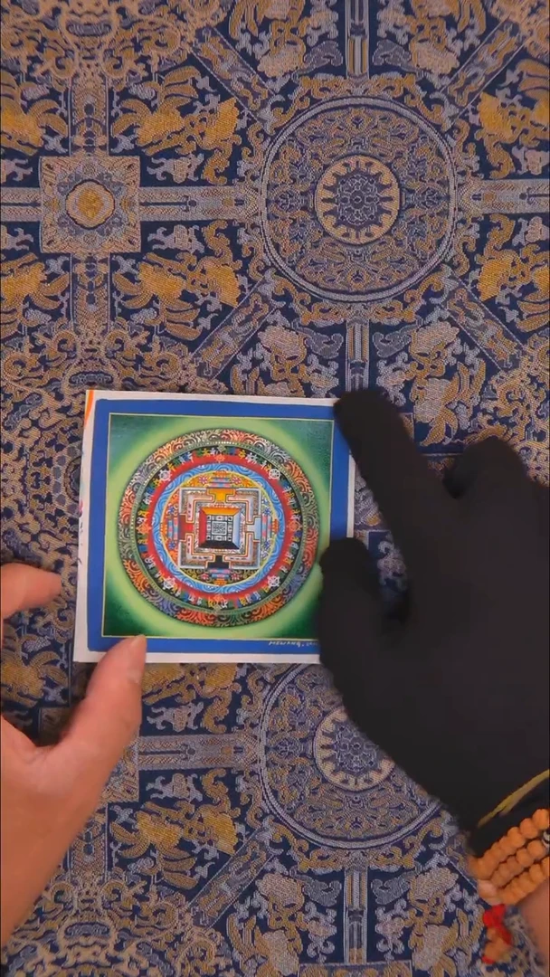 卷轴画纯手绘唐卡彩色坛城8cm