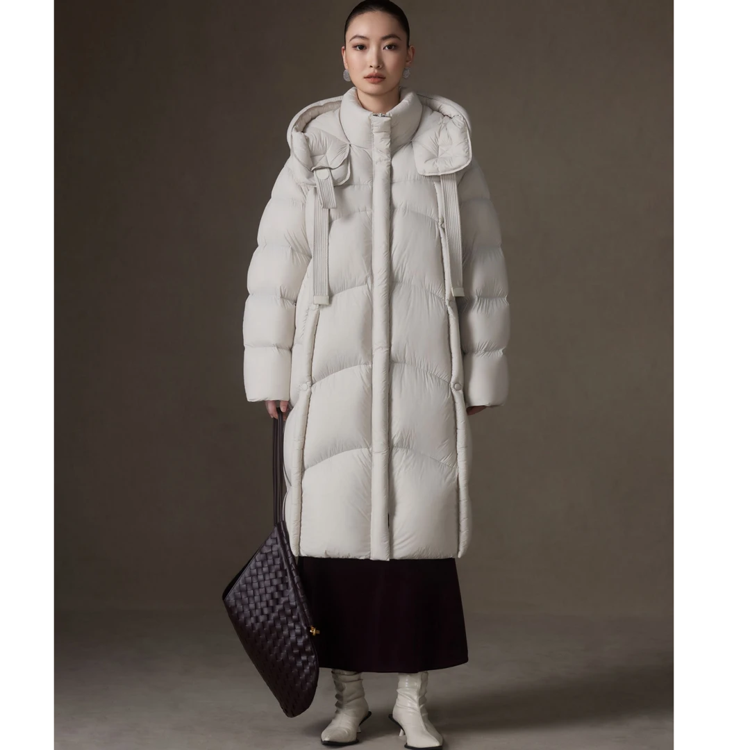 2024冬季新款时尚气质鹅绒服泡芙连帽加厚长款保暖1720