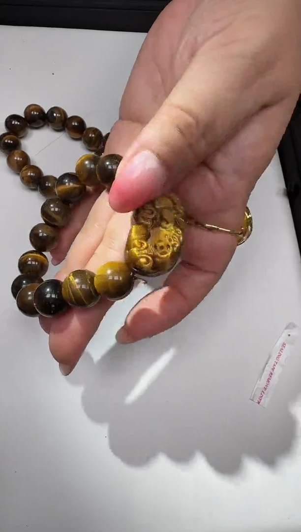 合金手链木变石（虎睛石）10