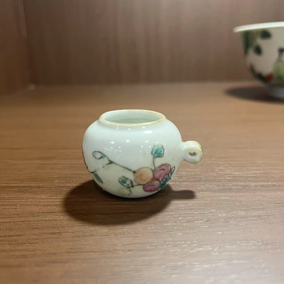 446 清晚期 粉彩花卉鸟食罐-511