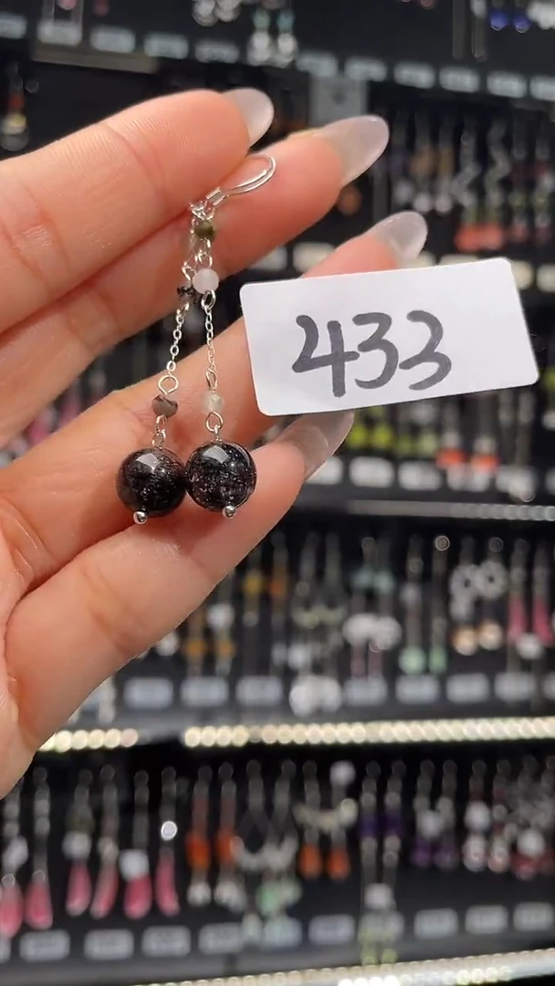 紫晶耳饰银S925镶嵌喜欢拍