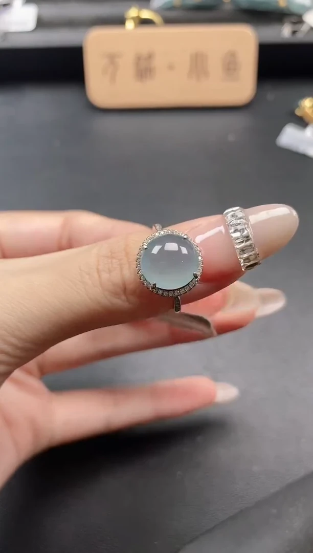 银S925镶嵌戒指翡翠51151