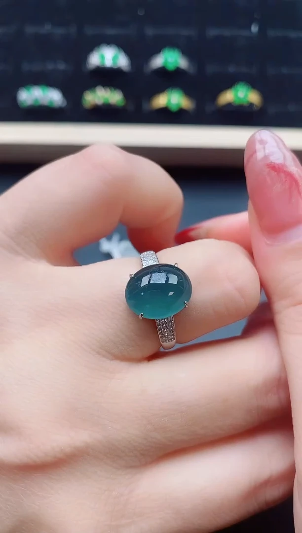 【闪购商品】翡翠戒指银S925镶嵌321312