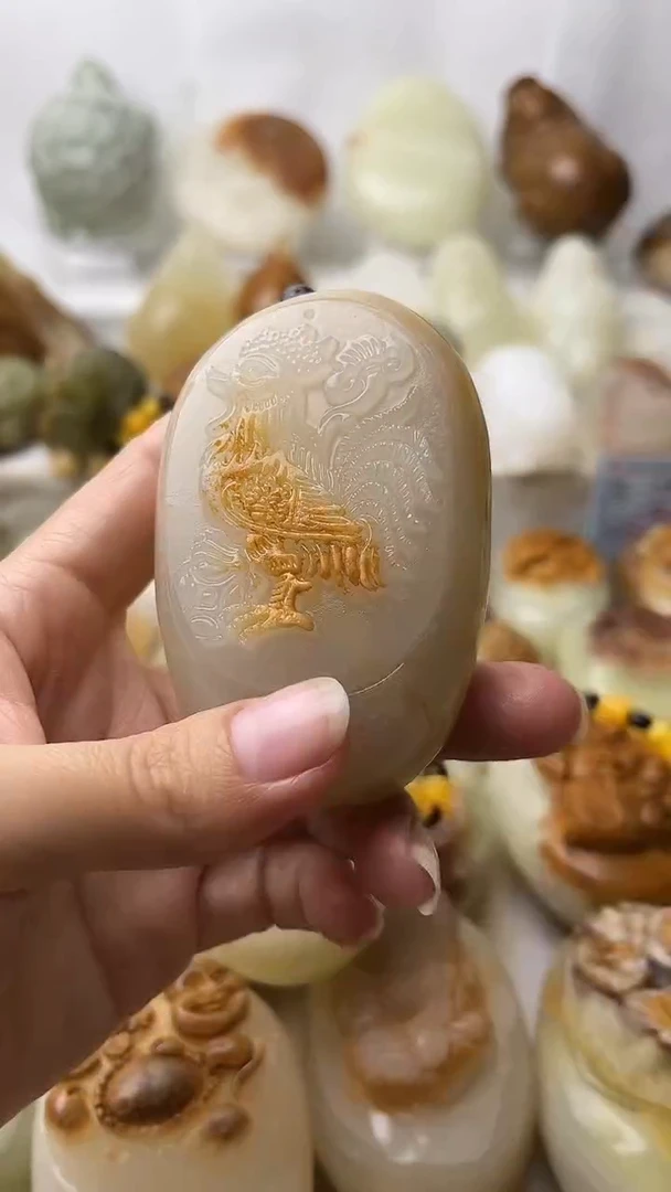 石材古青石棉纹正常不退换鸡