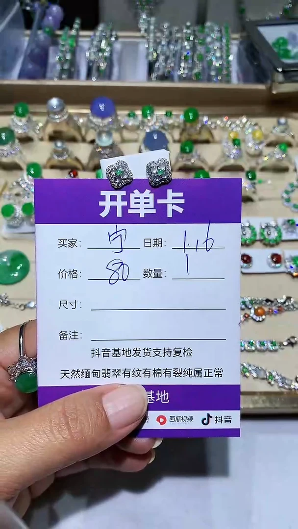 【闪购商品】翡翠耳饰未镶嵌宁静致远