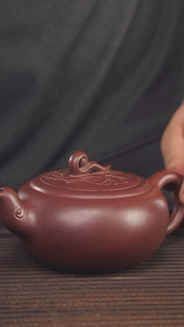 【闪购商品】紫砂茶壶240cc紫茄泥顾氏手工紫砂
