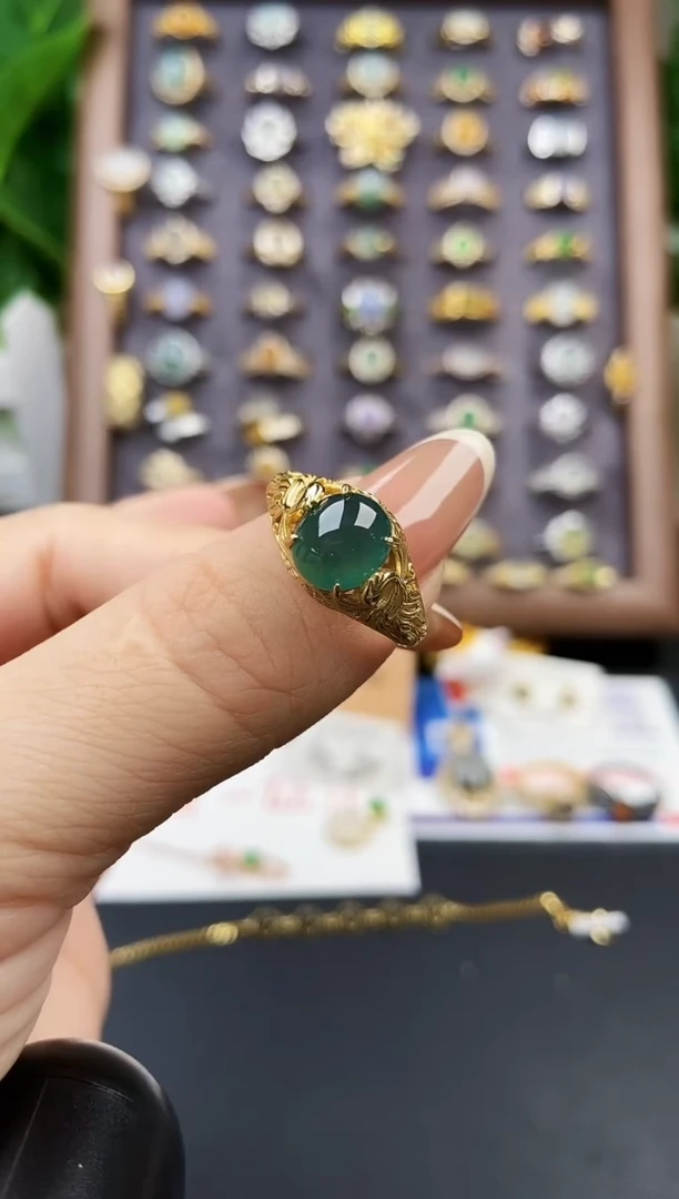 银S925镶嵌戒指翡翠21