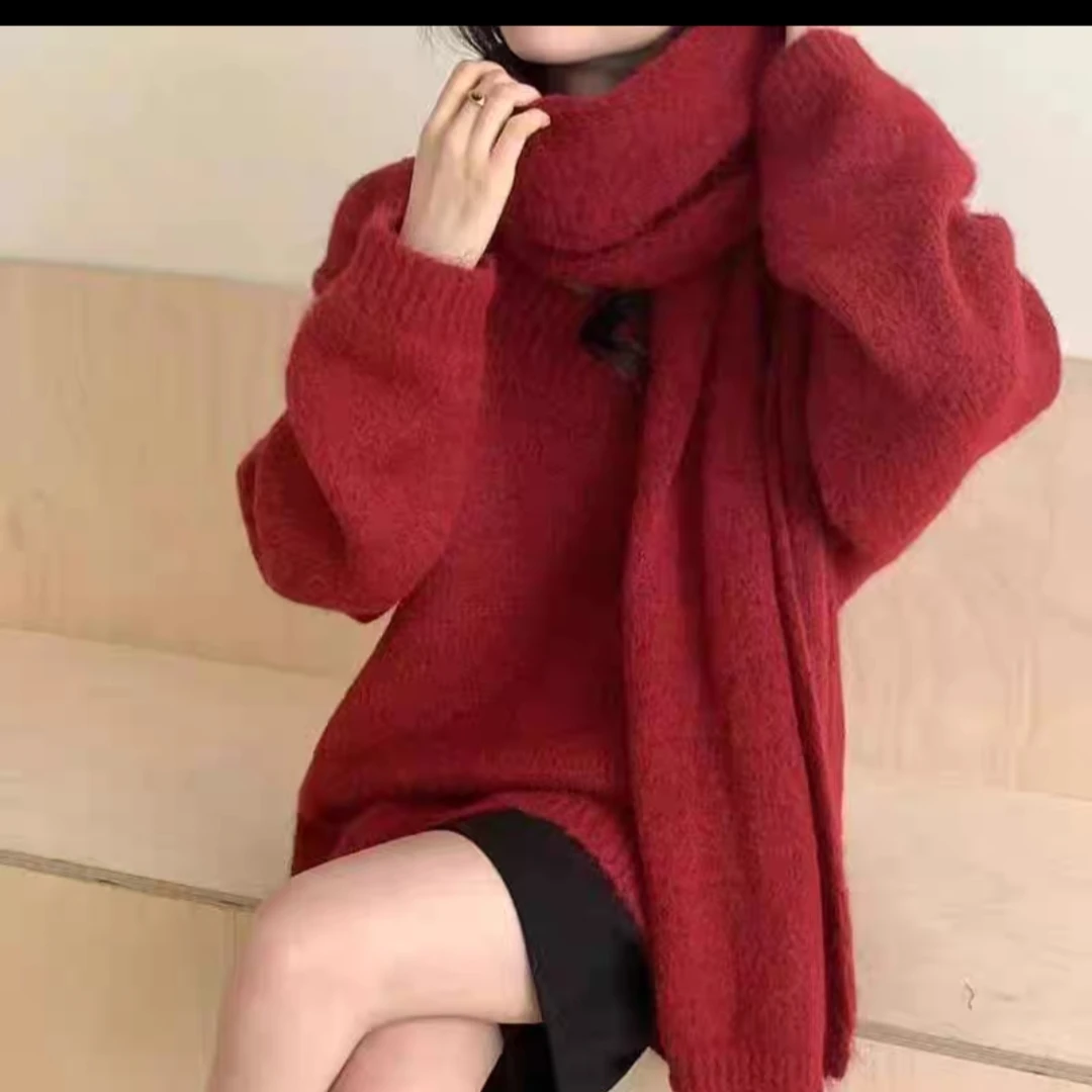 654大码女装复古宽松打底毛衣